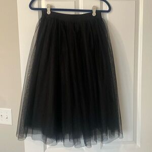 Black tulle midi skirt